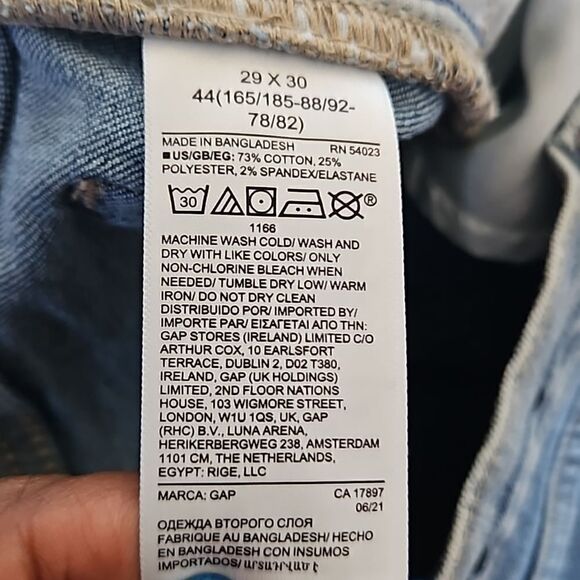 Gap Men's Slim Taper Denim Jeans Light Blue Washed 29×30 - Picture 7 of 16